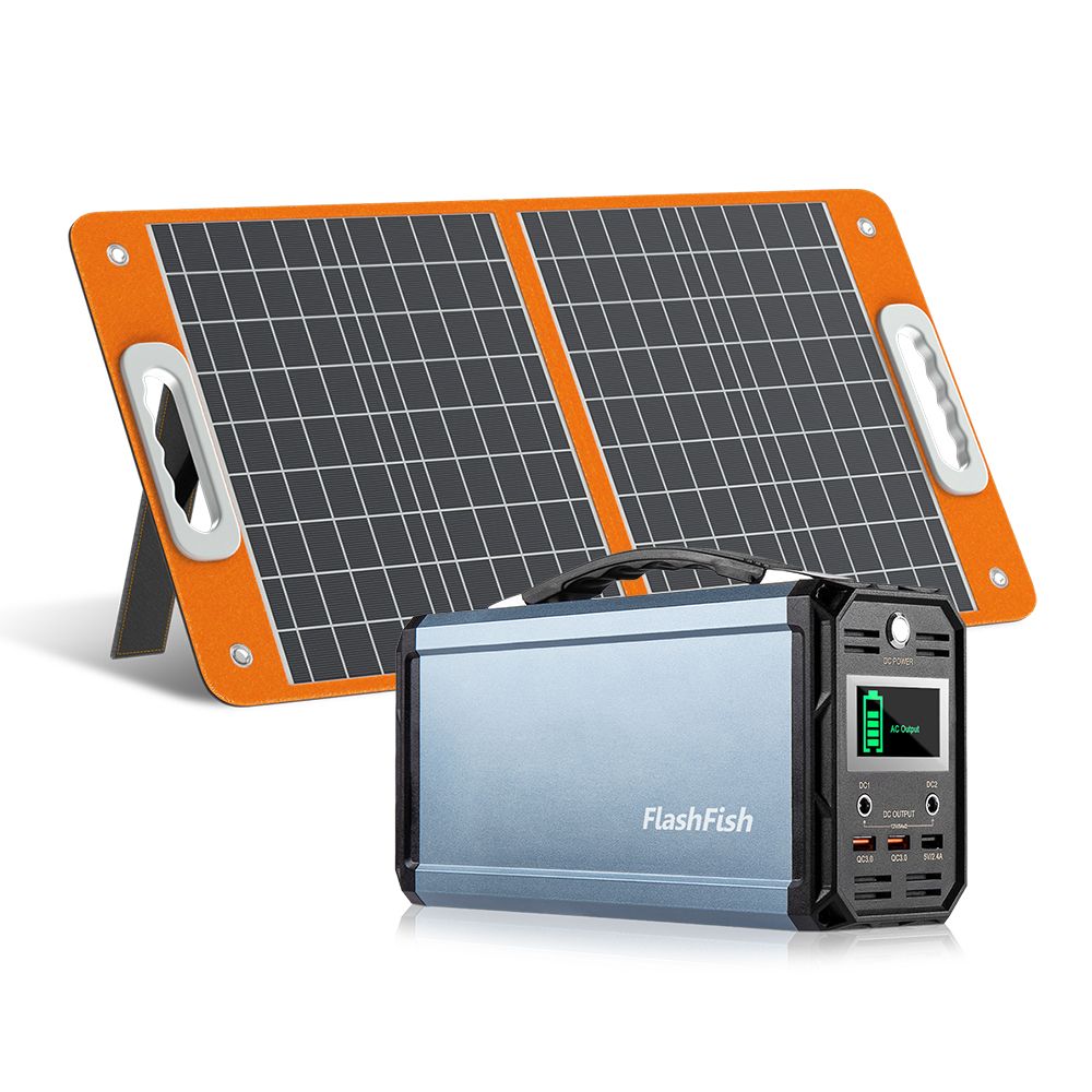 300W Solar Generator | FlashFish 60000mAh with 60W Solar Panel