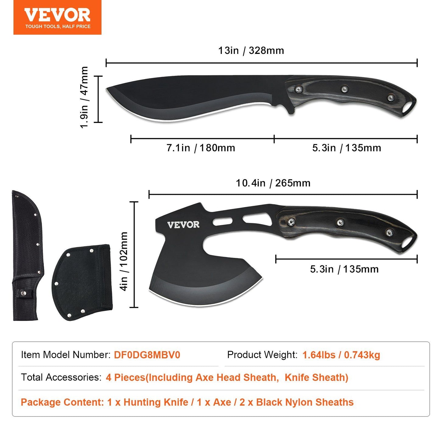 Hunting Knife & Hatchet Combo | Fixed Blade