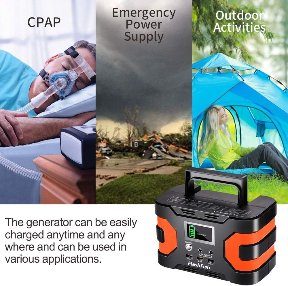 200W Power Station | FlashFish 166Wh Backup Battery for CPAP & Camping