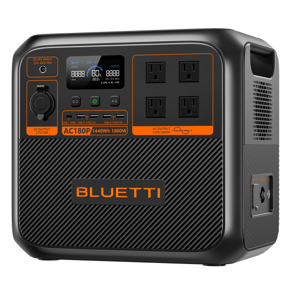 BLUETTI AC180P Power Station | 1440Wh, 4x 1800W Outputs