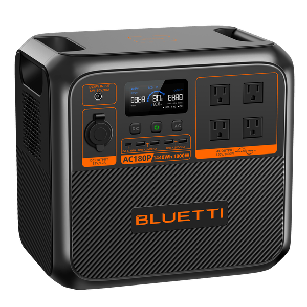 BLUETTI AC180P Power Station | 1440Wh, 4x 1800W Outputs