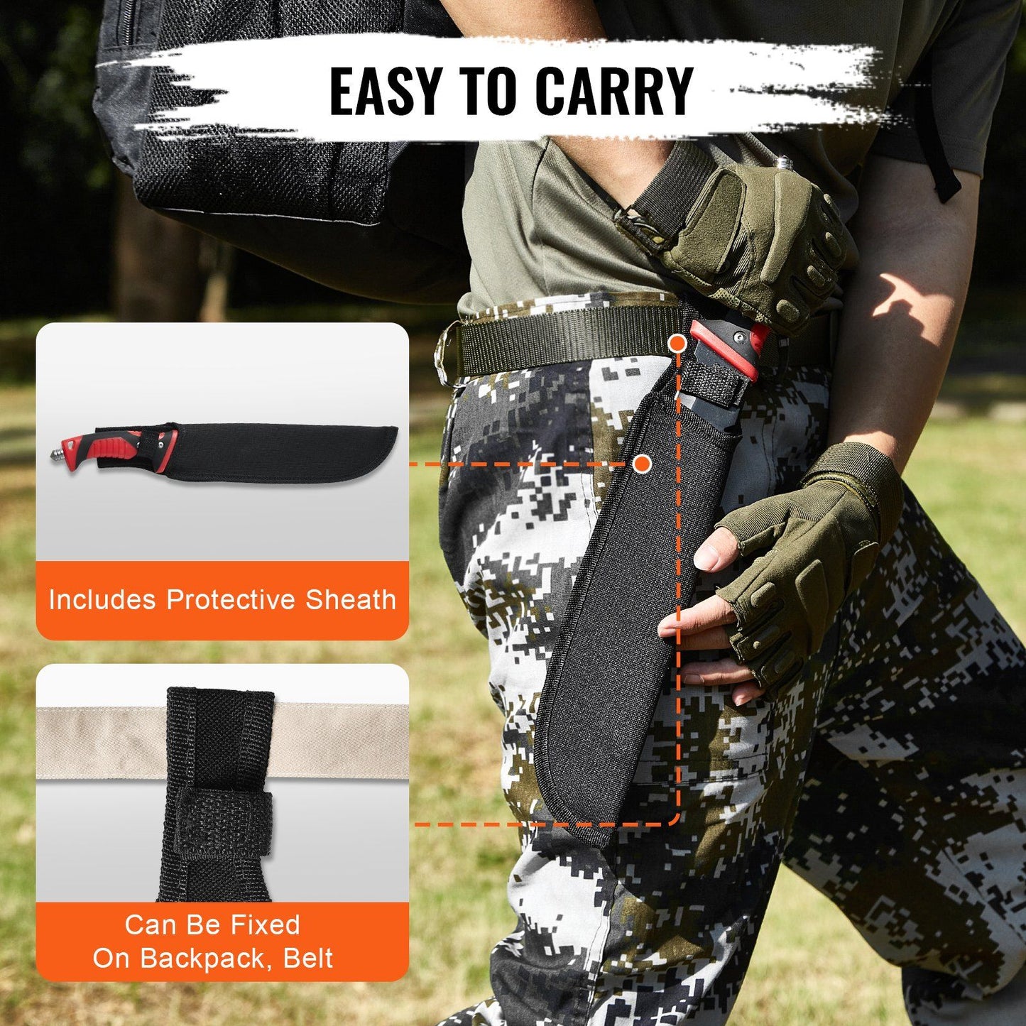 Camping Hatchet & Machete Set | Hunting Knife, Flashlight & Paracord