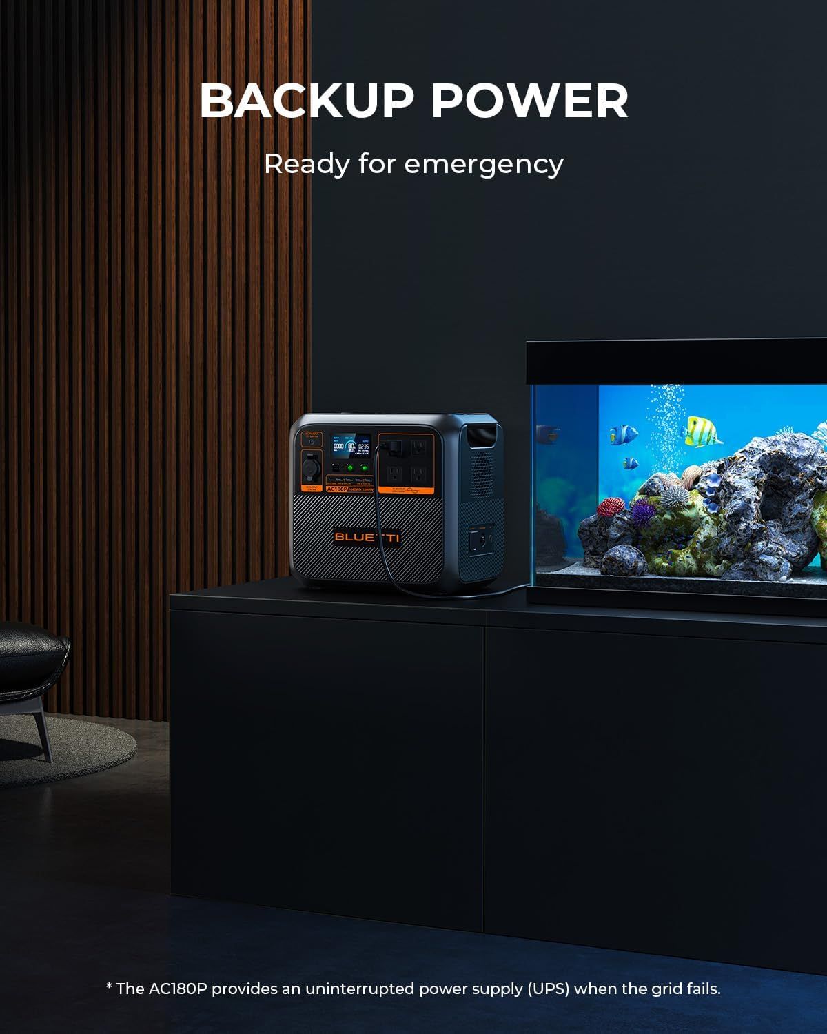 BLUETTI AC180P Power Station | 1440Wh, 4x 1800W Outputs