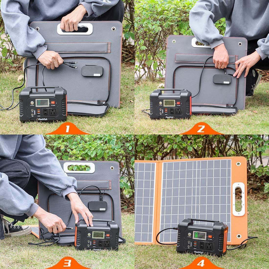 200W Power Station | FlashFish Solar Generator with AC & USB-C Ports