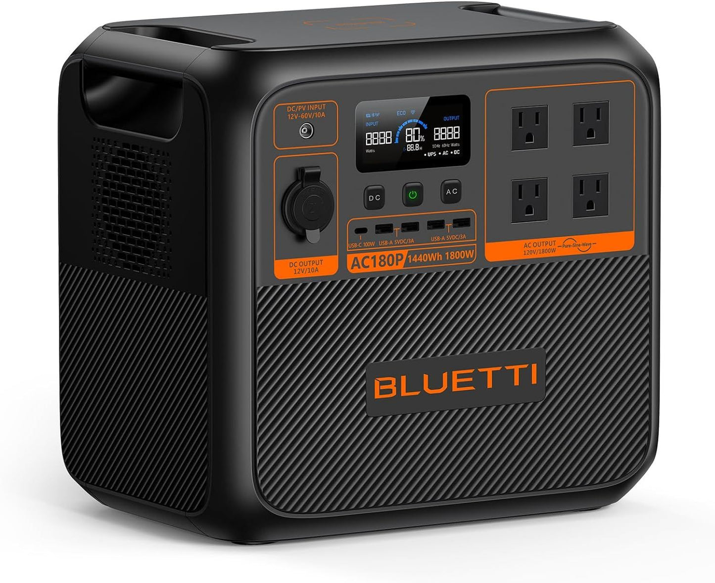 BLUETTI AC180P Power Station | 1440Wh, 4x 1800W Outputs