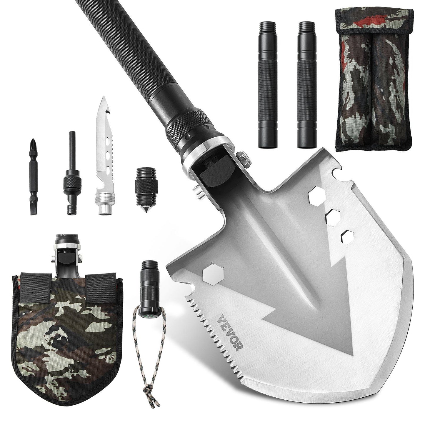 11-in-1 Survival Shovel | Folding Multitool