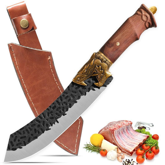 Qulajoy Boning Knife | Hand-Forged Viking Style with Dragon Handle