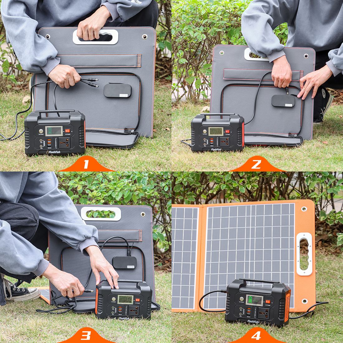 60W FlashFish Portable Solar Panel | USB & DC Output