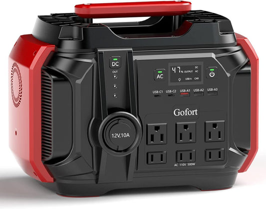 GOFORT 540Wh Power Station | 6x AC Outlets, Solar Generator