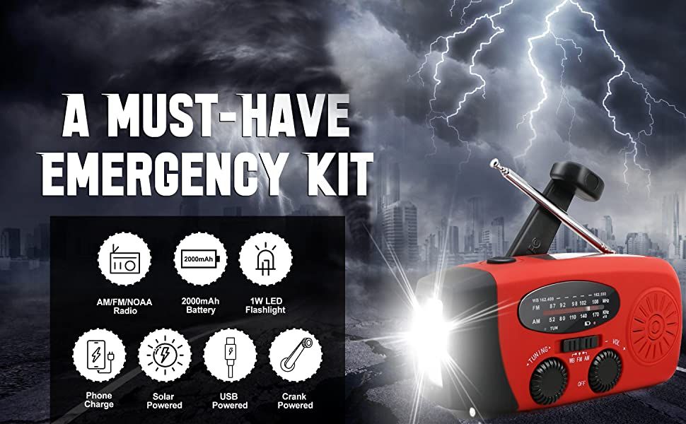 Storm Safe Emergency Radio | AM/FM/NOAA, Solar & Phone Charger