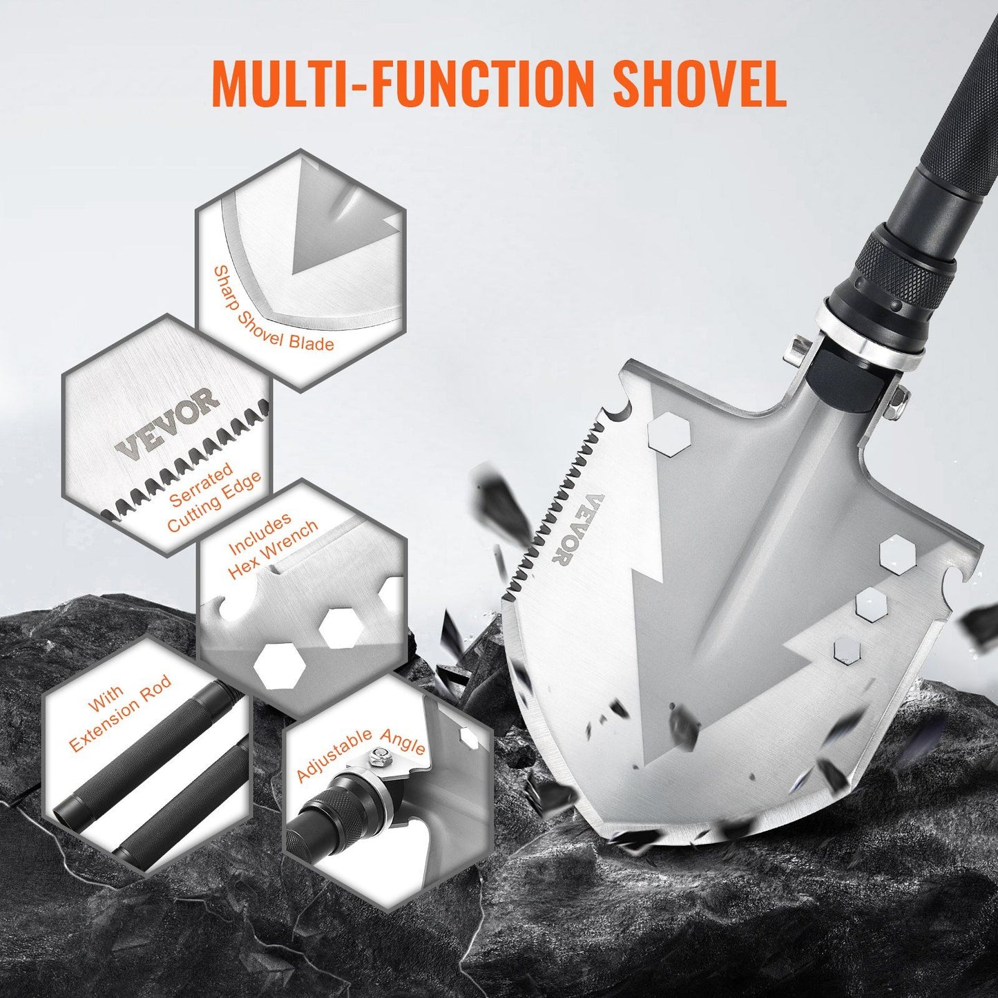 11-in-1 Survival Shovel | Folding Multitool